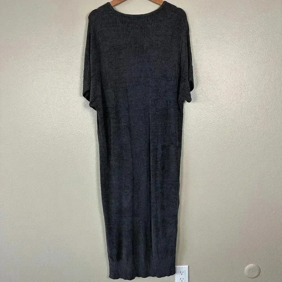 Barefoot Dreams CozyChic Ultra Lite® Caftan Knit Dress Carbon Gray One Size - Picture 6 of 8